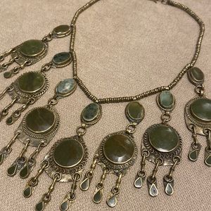 ** 𝒮𝒪ℒ𝒟 ** Vintage Bedouin Stone Boho Necklace